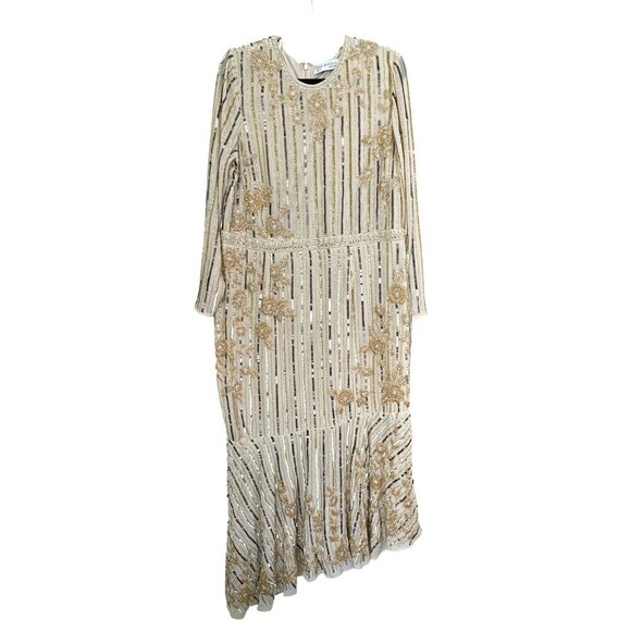 Mac Duggal Embellished Asymmetrical Long Sleeve Formal Dress Sz 18 NWT - Picture 4 of 11